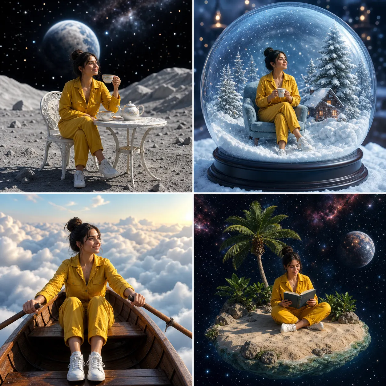 Sample output for Put Me in Four Impossible Vacations