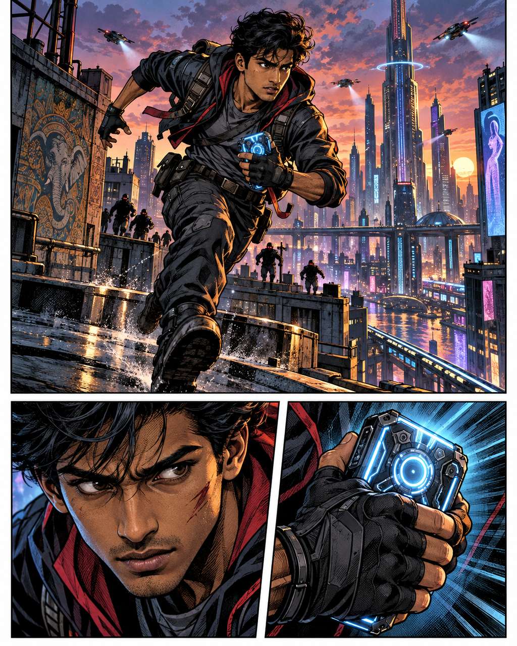 Sample output for Comic Panel Art (Flux)
