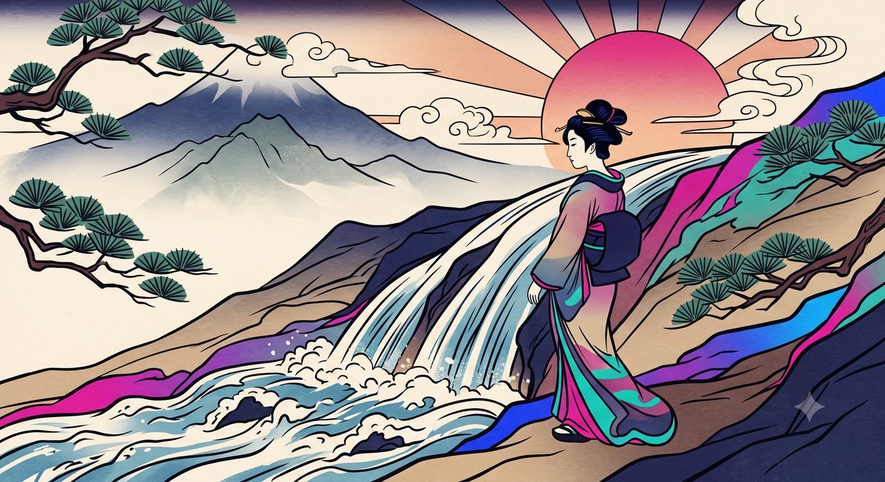 Sample output for Ukiyo-E Reinterpretation Art (Flux)
