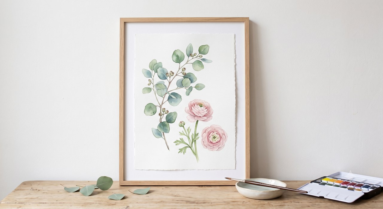 Listing sample for Flux Prompt for Watercolor Botanical Art (style concept; not an end-user likeness)