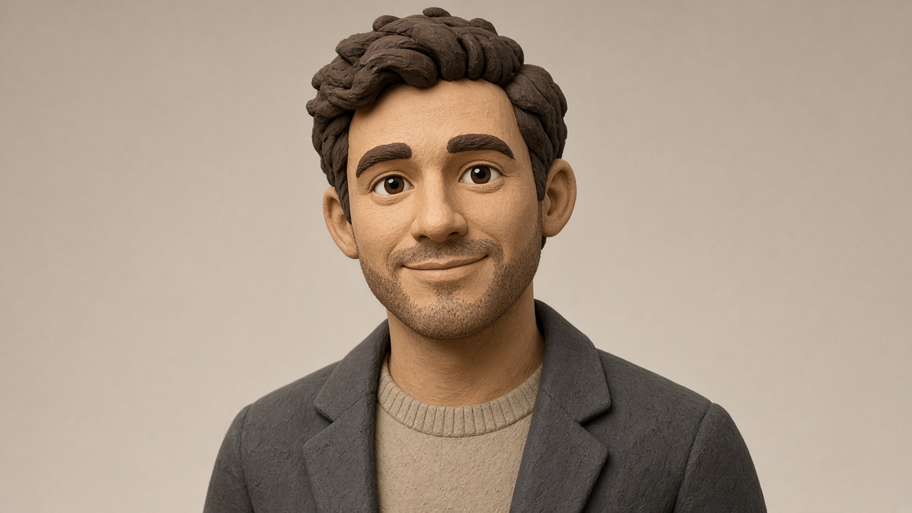 Sample output for LinkedIn DP · Clay 3D Portrait