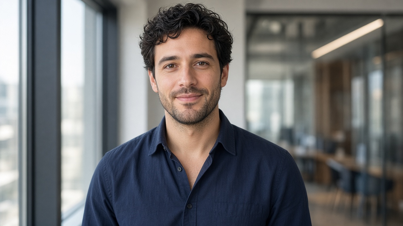 Sample output for LinkedIn Headshot · Modern Tech