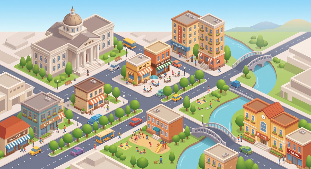 Listing sample for Midjourney Prompt for Isometric City Art (style concept; not an end-user likeness)