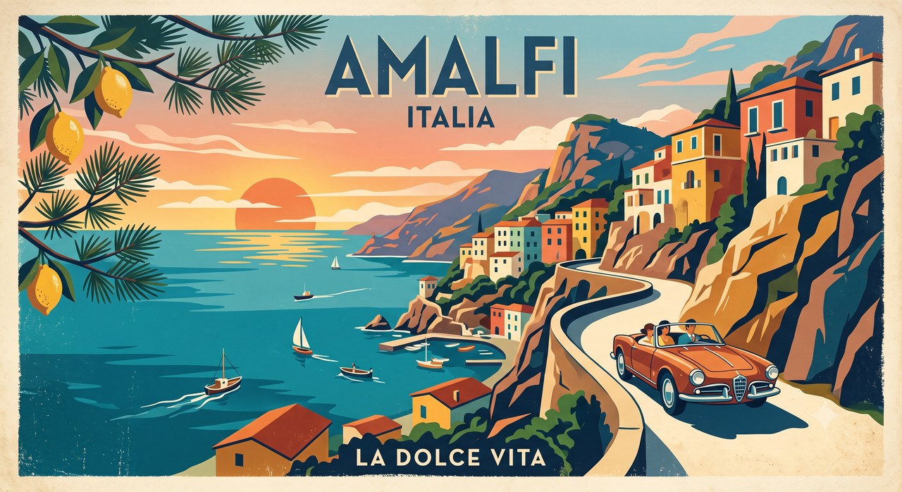 Sample output for Vintage Travel Poster Art — Midjourney Prompt