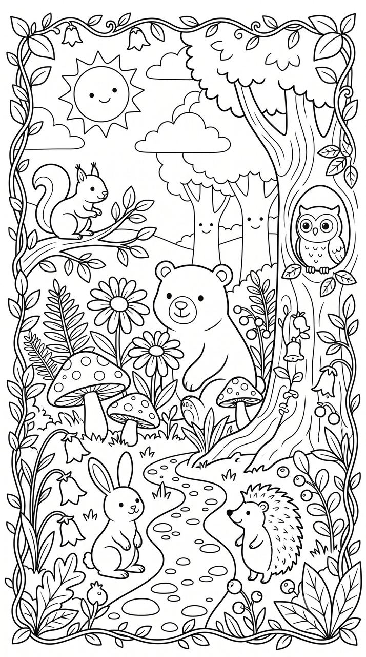 Listing sample for Midjourney Prompt for Coloring Book Pages (style concept; not an end-user likeness)