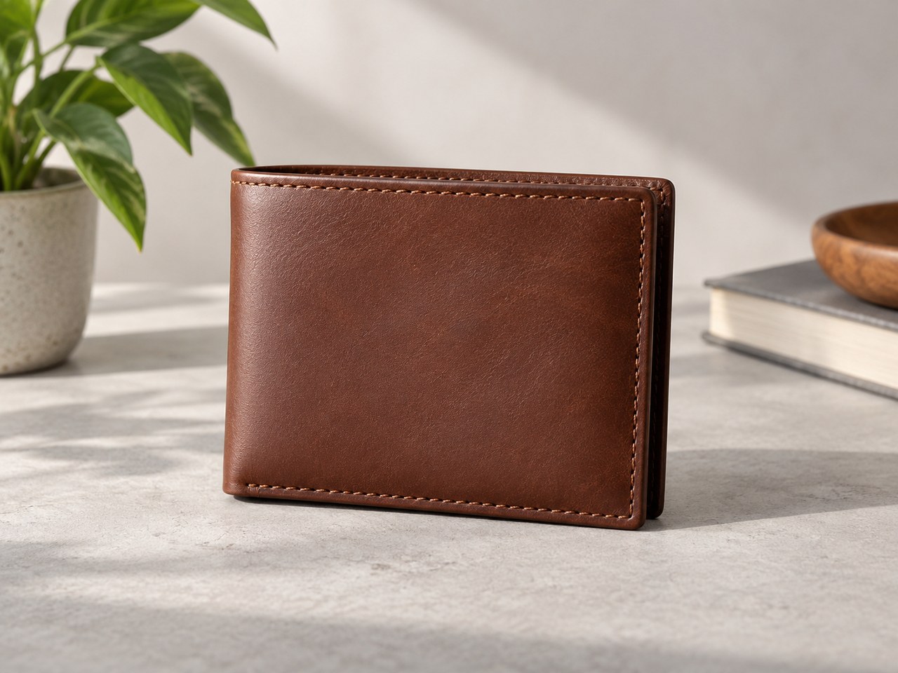 Sample output for Midjourney Product Photo Prompt — Leather Wallet