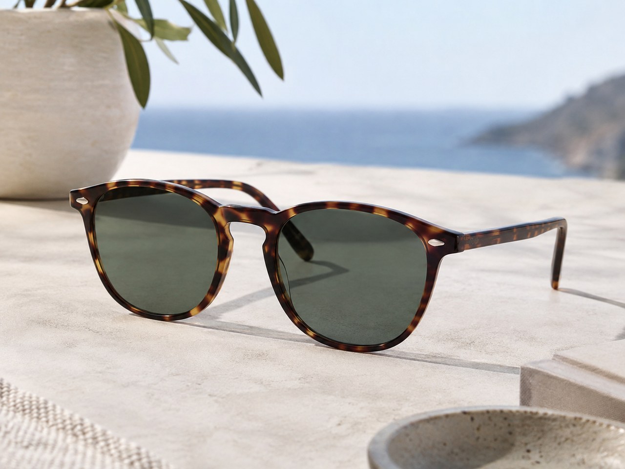 Product showcase sample for Midjourney Prompt for Sunglasses Product Photography (style concept; not an end-user likeness)