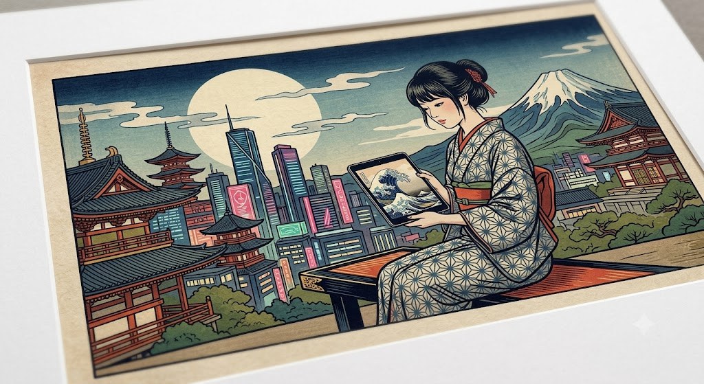 Sample output for Ukiyo-E Reinterpretation Art (SD)