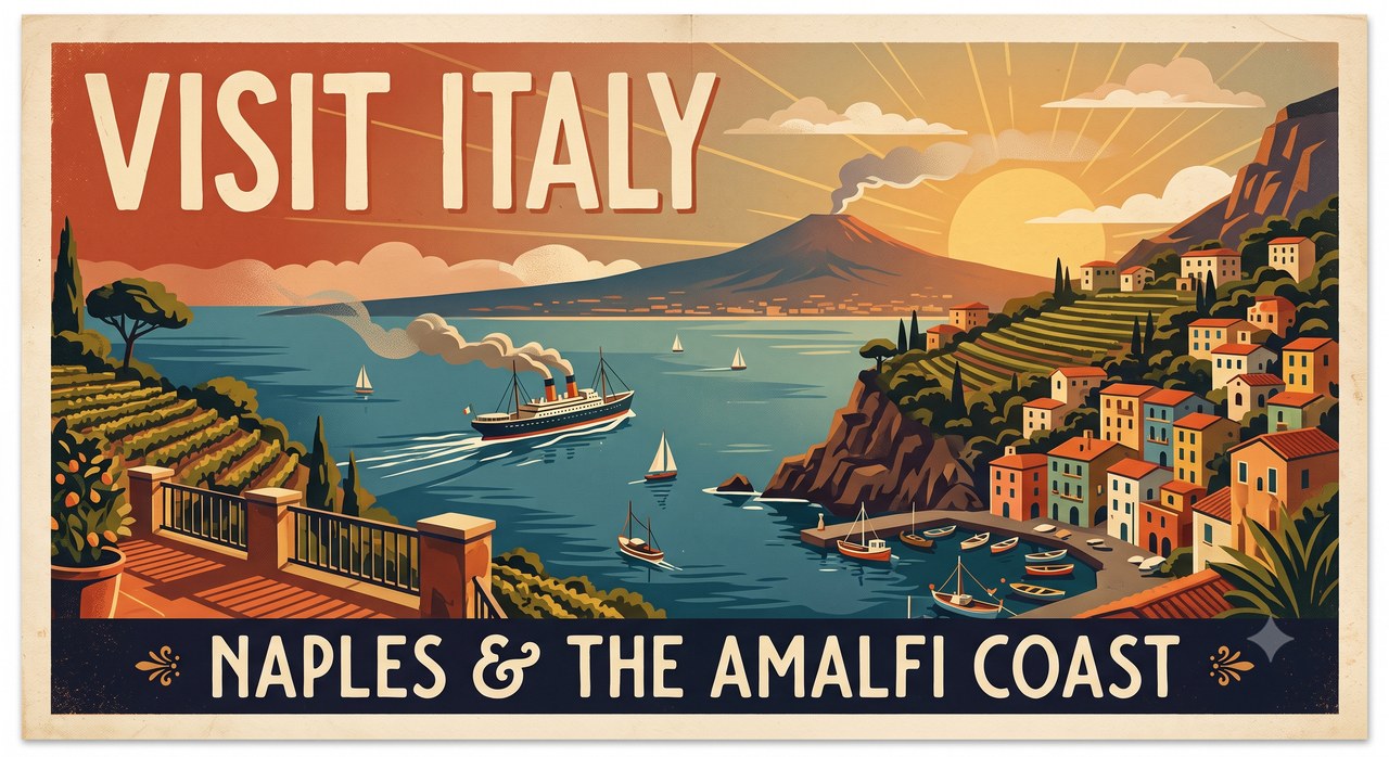 Sample output for Vintage Travel Poster Art (SD)