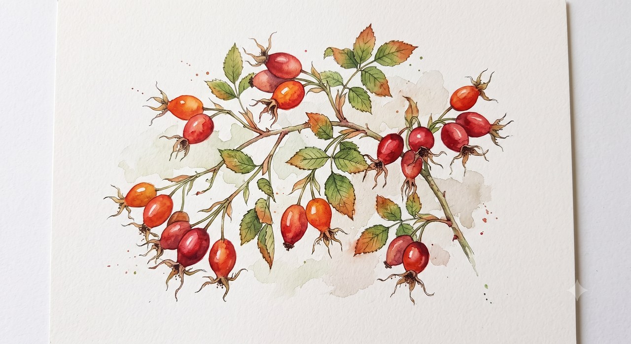 Sample output for Watercolor Botanical Art (SD)